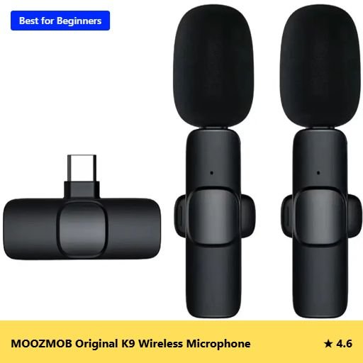 Best Wireless Microphones Under 5000 in India – Budget Mic, Big Vibes 9 MOOZMOB Original K9 Wireless Microphone